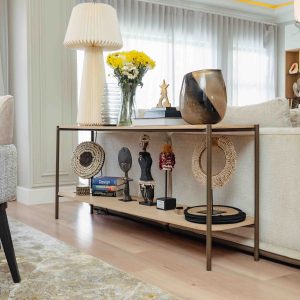 WOODEN TOP SERVER TABLE